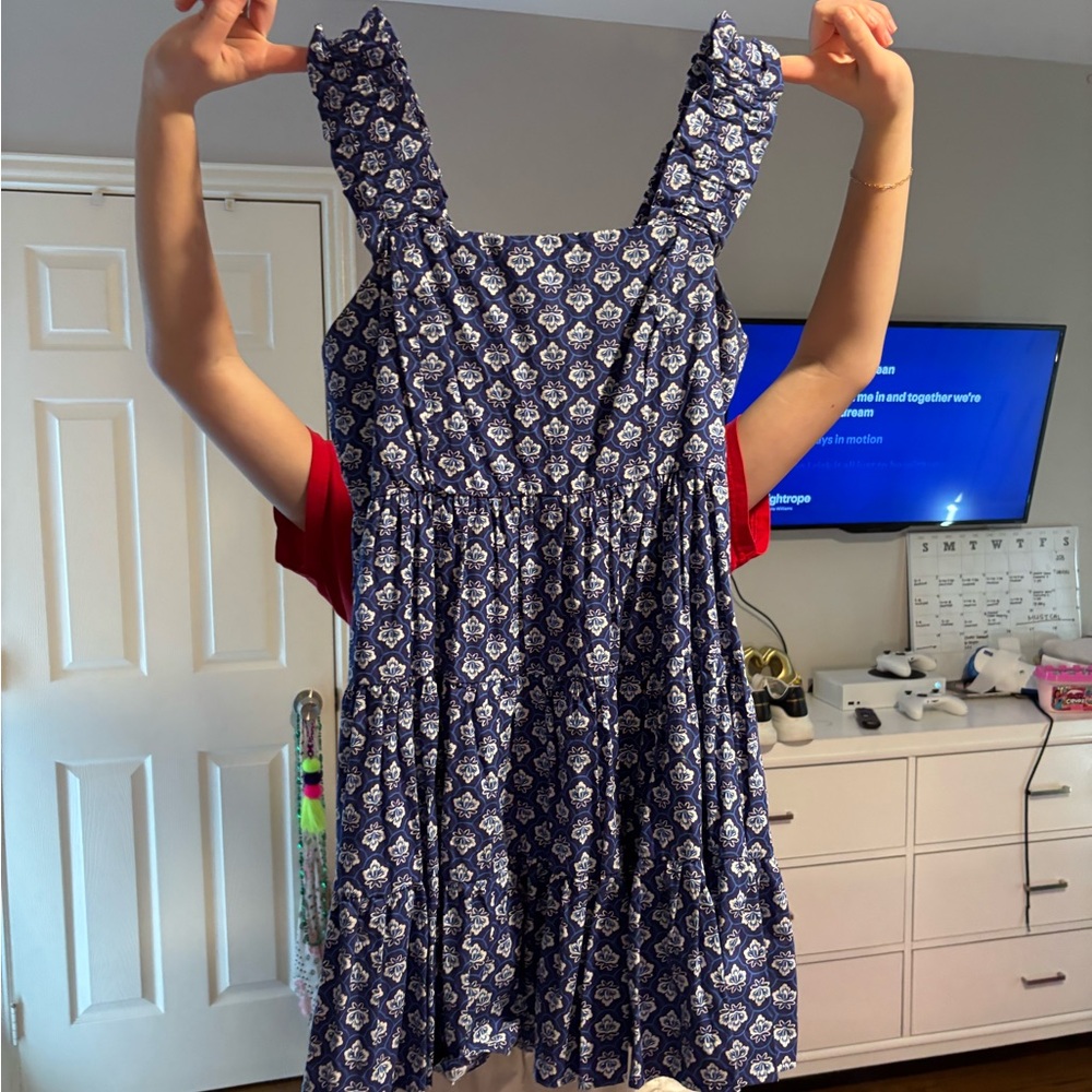 Blue Floral Tank Dress